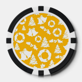Yellow Christmas Pattern Pokerchips