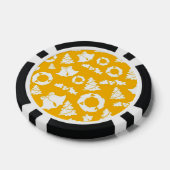 Yellow Christmas Pattern Pokerchips (Einzeln)