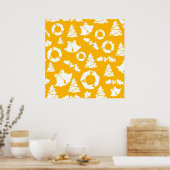 Yellow Christmas Pattern Poster (Küche)