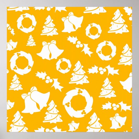 Yellow Christmas Pattern Poster (Vorne)