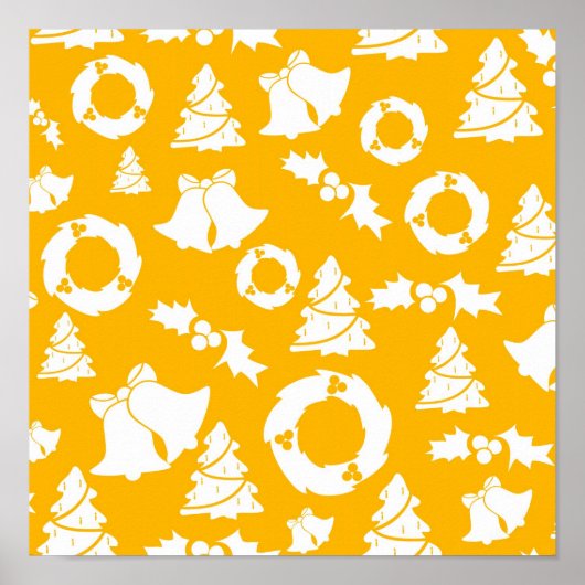 Yellow Christmas Pattern Poster (Vorne)