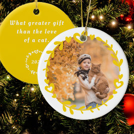 Yellow Christmas Pet Foto Ornament