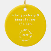 Yellow Christmas Pet Foto Ornament (Hinten)