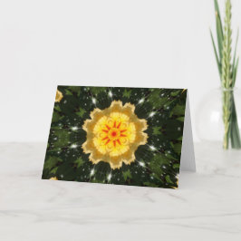 Yellow Christmas Rose Kaleidoskop Feiertagskarte