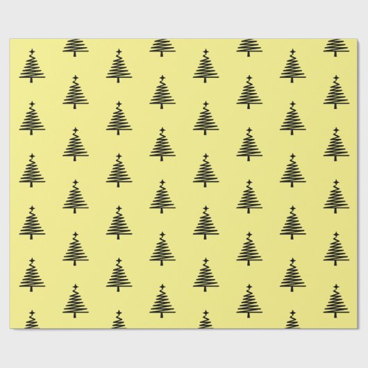 Yellow Christmas Tree Geschenkpapier (Flach)