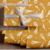 Yellow Christmas Trees Pattern Geschenkpapier