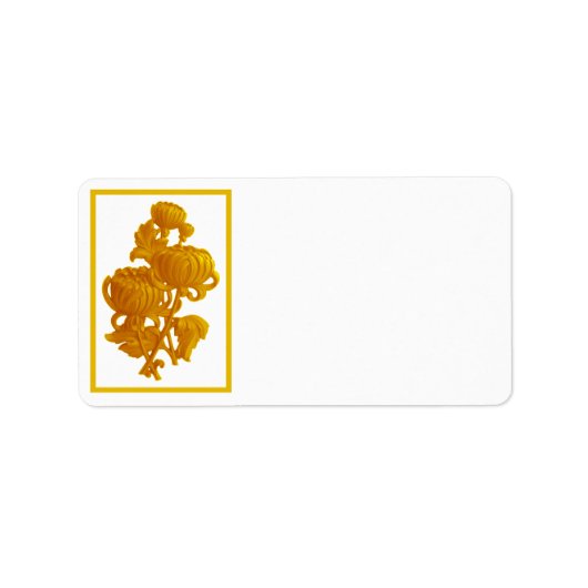Yellow Chrysanthemum Adressaufkleber (Vorne)