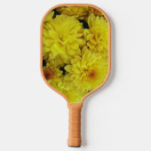 Yellow Chrysanthemum Blooms Floral Pickleball Schläger (Rückseite)