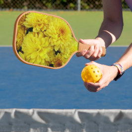Yellow Chrysanthemum Blooms Floral Pickleball Schläger