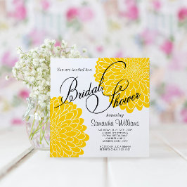 Yellow Chrysanthemum Bridal Dusche Einladung