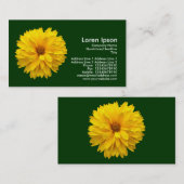Yellow Chrysanthemum - Dunkelgrün Visitenkarte (Vorne/Hinten)