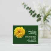 Yellow Chrysanthemum - Dunkelgrün Visitenkarte (Stehend Vorderseite)
