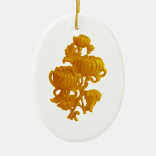 Yellow Chrysanthemum Keramik Ornament