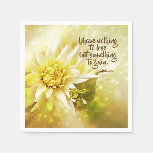 Yellow Chrysanthemum Party Paper Napkins Sprichwor Serviette (Vorderseite)