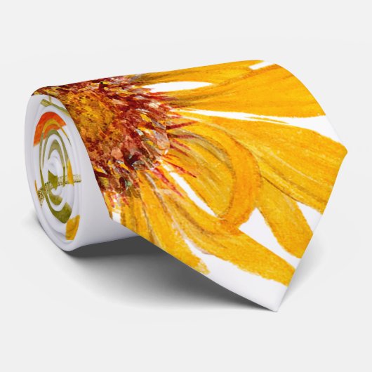 YELLOW CHRYSANTHEMUM PATTERN KRAWATTE (Gerollt)