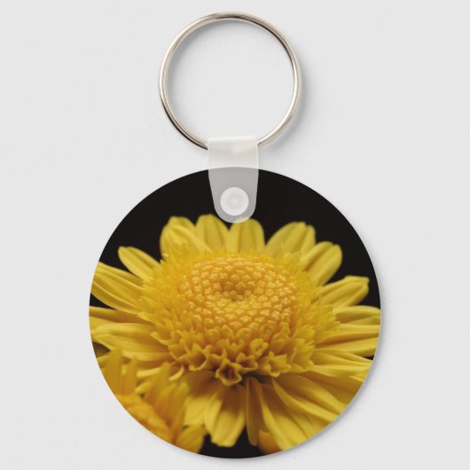 Yellow Chrysanthemum Schlüsselanhänger (Vorderseite)