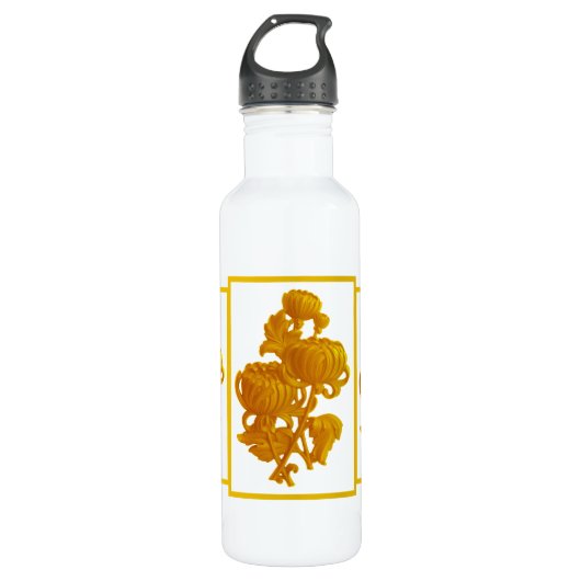 Yellow Chrysanthemum Trinkflasche (Vorderseite)