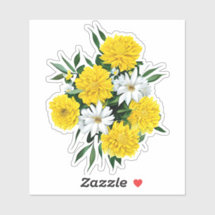 Yellow Chrysanthemums and Daisies Aufkleber