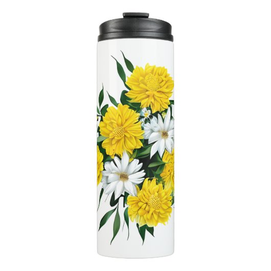 Yellow Chrysanthemums and Daisies Thermosbecher (Vorderseite)