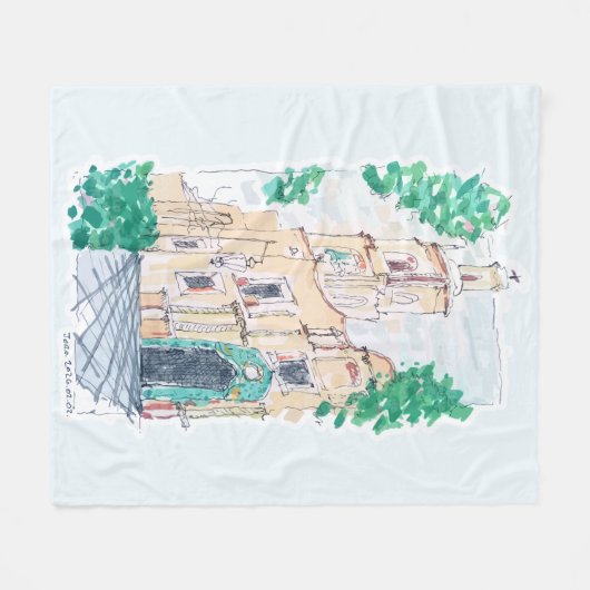 Yellow Church Fleecedecke (Vorderseite (Horizontal))