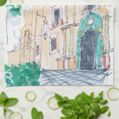 Yellow Church Geschirrtuch (Gefaltet)