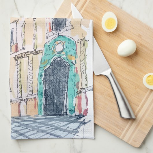 Yellow Church Geschirrtuch (Viertel Falte)