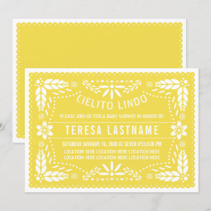 Yellow cielito lindo Mexiko-Neutrale Babydusche Einladung