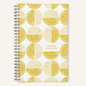 Yellow Circle Geometric Muster Spiral Notebook Notizblock (Vorderseite)