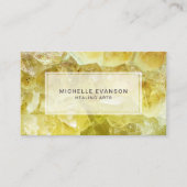 Yellow Citrine Crystal Massage Therapeut Visitenkarte (Vorderseite)