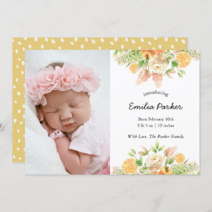 Yellow Citrus Frucht   Moderne Elegante Blumengebu Ankündigung