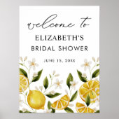Yellow Citrus Lemon Party Brautparty Poster (Vorne)