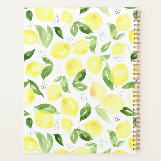 Yellow Citrus Lemon Planner Planer (Rückseite)