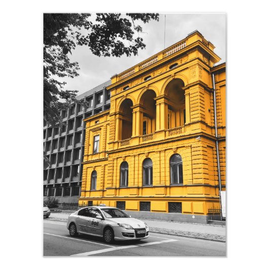 Yellow City Gebäude Minimalistisch Fotografie (Vorne)