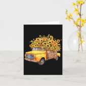 Yellow Ckup Truck Sunflower Autumn Halloween Thank Karte (Gelbe Blume)