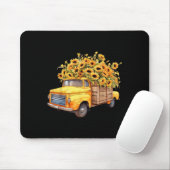 Yellow Ckup Truck Sunflower Autumn Halloween Thank Mousepad (Mit Mouse)
