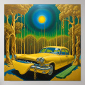 Yellow Classic Car Wall Art Poster (Vorne)
