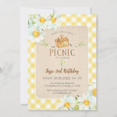 Yellow Classic Picnic Birthday Invitation Einladung (Vorderseite)
