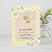 Yellow Classic Picnic Birthday Invitation Einladung (Stehend Vorderseite)