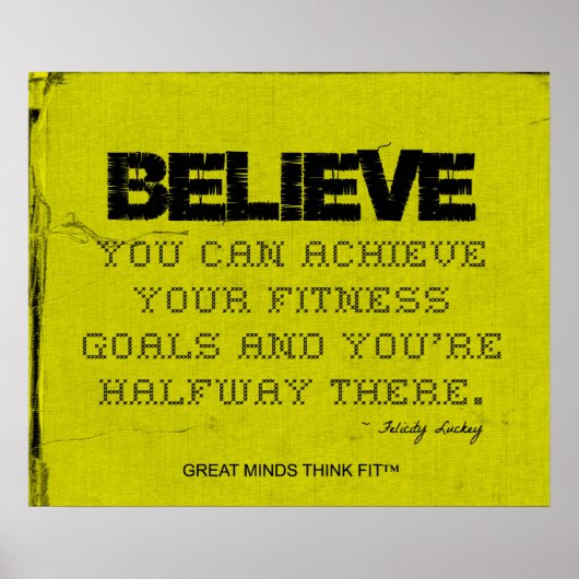 Yellow Cloth Black Thread Fitness glauben Poster (Vorne)