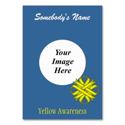 Yellow Clover Ribbon Template von Kenneth Yoncich Tischnummer (Vorderseite)