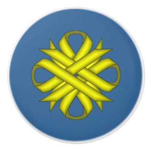 Yellow Clover Ribbon von Kenneth Yoncich Keramikknauf