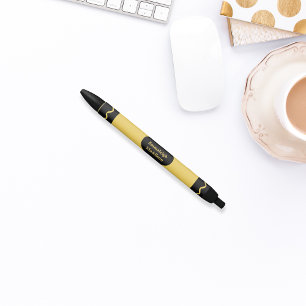 Yellow Color Crayon Wrap Monogram Kugelschreiber