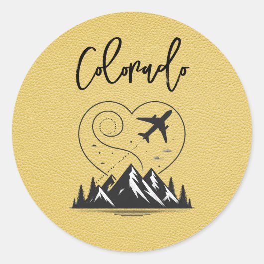 Yellow Colorado Passport Runder Aufkleber (Vorderseite)