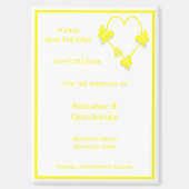 Yellow Colored Butterflies Herzdesign Wedding Magnet (Vorderseite)