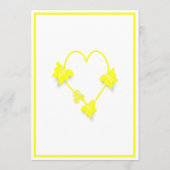 Yellow Colored Butterflies Herzdesign Wedding Programm (Rückseite)