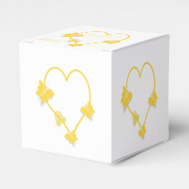 Yellow Colored Butterfly Heart Design Wedding Geschenkschachtel