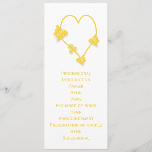 Yellow Colored Butterfly Heart Program Programm (Rückseite)