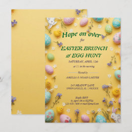Yellow colorful  Easter BRUNCH & HUNT Einladung