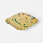 Yellow colorful  Easter BRUNCH & HUNT Pappteller (Gewinkelt)