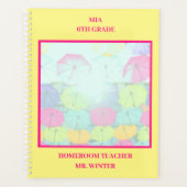 Yellow Colorful Umbrelles School Planer (Vorderseite)